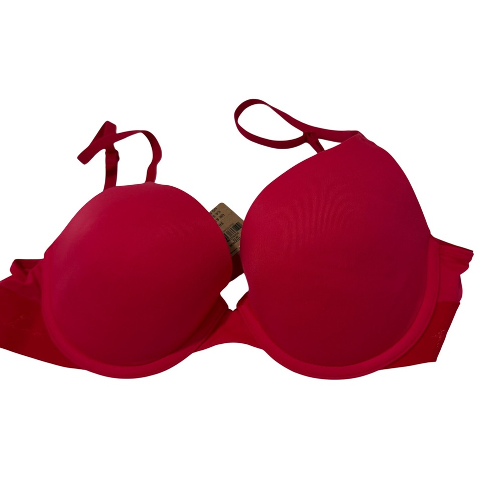 Victoria's Secret PINK Wear Everywhere Push Up Bra Red 36B 11183839 3ET8